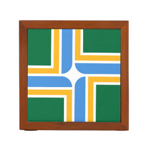 Patriotic desk organizer with Flag of Portland