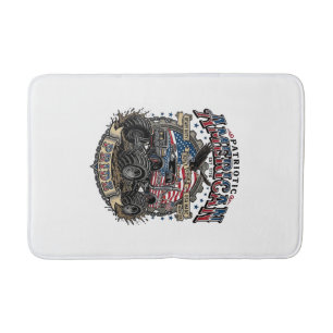 Patriotic Diesel Beast Freedom Monster Truck Heavy Bath Mat
