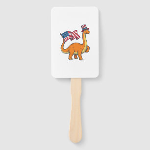Patriotic Dinosaur Flag Vintage Engraving Shirt_1 Hand Fan