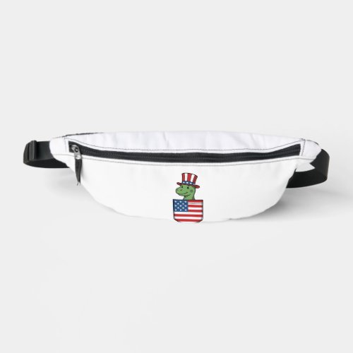 Patriotic Dinosaur Pocket Vintage Shirt Design_1 Fanny Pack