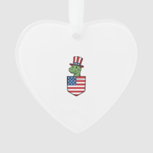 Patriotic Dinosaur Pocket Vintage Shirt Design_1 Ornament