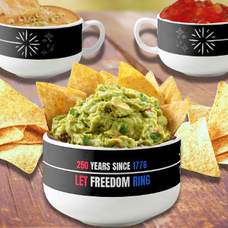 Patriotic dip bowl Let Freedom Ring 4th of July