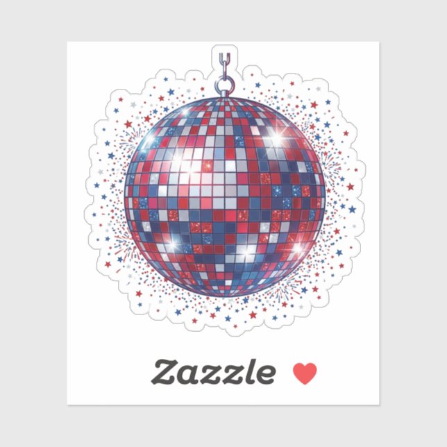 Patriotic Disco Ball 4th of July Party Sticker (Sheet)