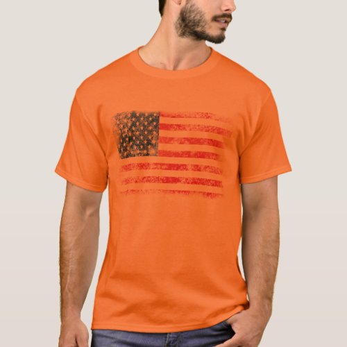 Patriotic Distressed American Flag T_Shirt