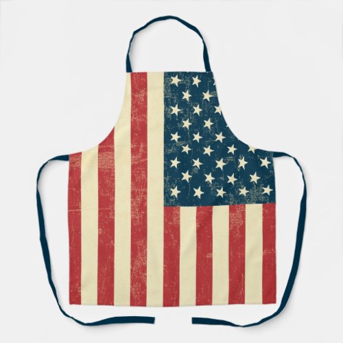 Patriotic Distressed USA Flag Apron