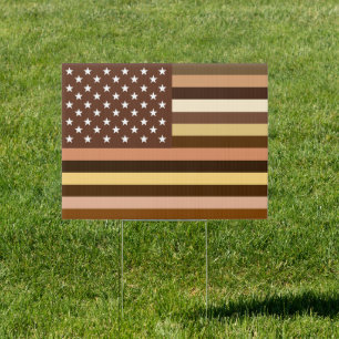 Patriotic Diversity American Flag Yard Sign