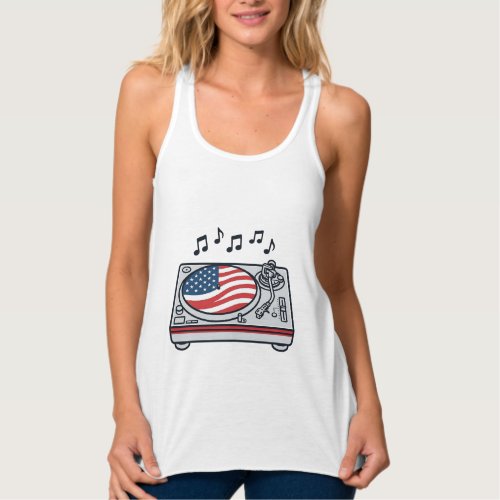 Patriotic DJ Turntable Music Vintage Shirt Design_