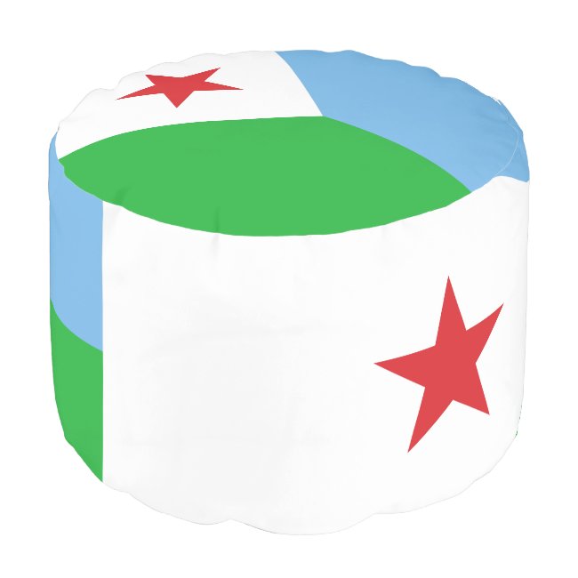 Patriotic Djibouti Flag Pouf