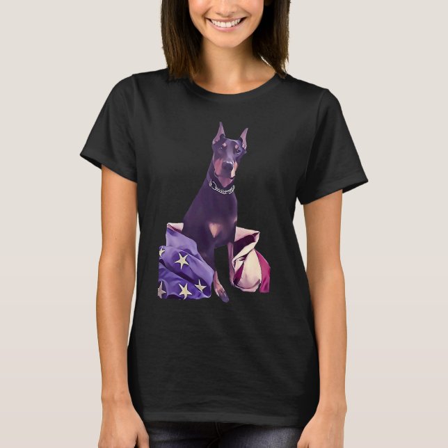 Patriotic Doberman  517 T-Shirt (Front)