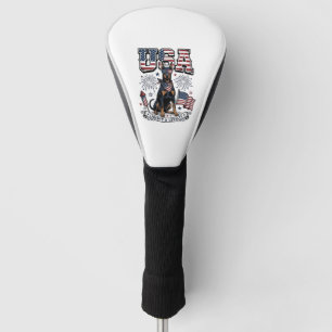 Patriotic Doberman USA Vintage Engraving Shirt Des Golf Head Cover