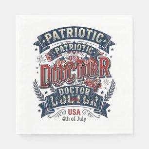 Patriotic Doctor 4th of July Vintage Shirt Design_ Napkins