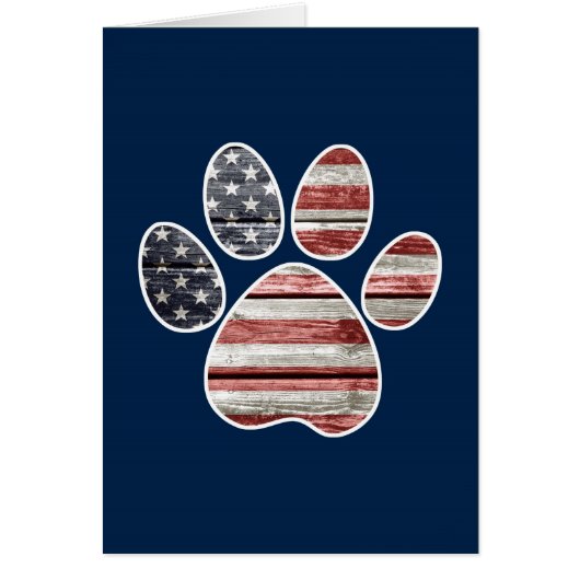 Patriotic Dog, American Flag Paw Print (Front)