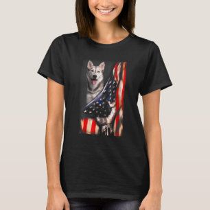 Patriotic Dog Apparel Usa Flags Siberian Husky T-Shirt