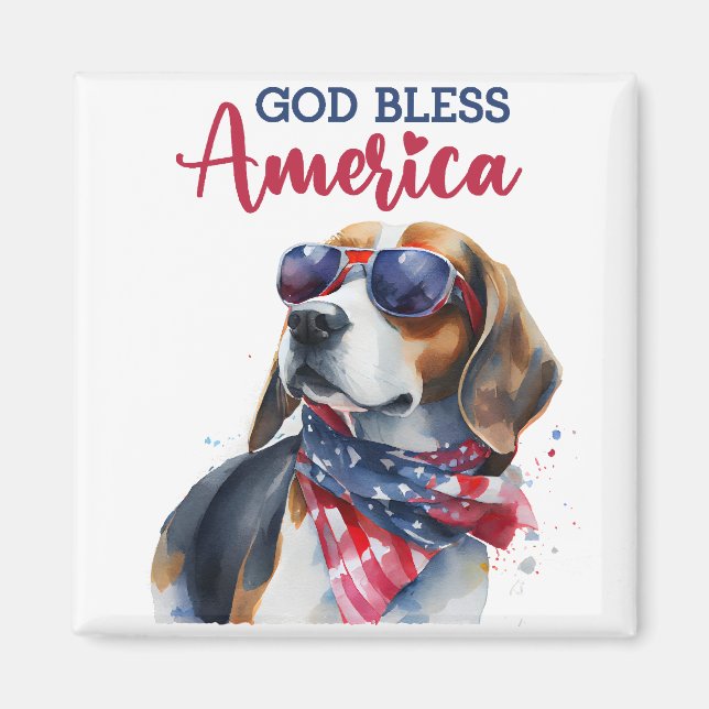 Patriotic Dog-Beagle Magnet (Front)