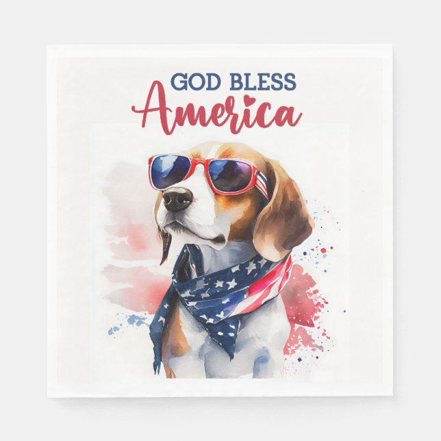 Patriotic Dog-Beagle Napkins (Front)