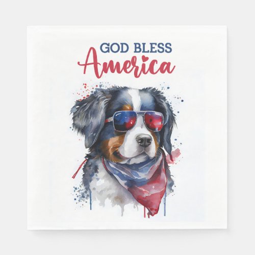 Patriotic Dog_Bernese Napkins