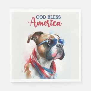 Patriotic Dog-Boxer Napkins