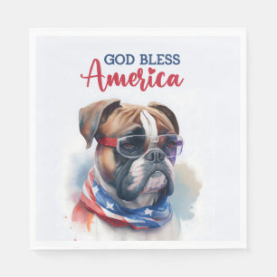 Patriotic Dog-Boxer Napkins