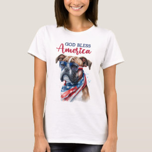 Patriotic Dog-Boxer T-Shirt