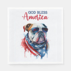 Patriotic Dog-Bulldog Napkins