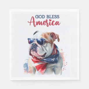 Patriotic Dog-Bulldog Napkins