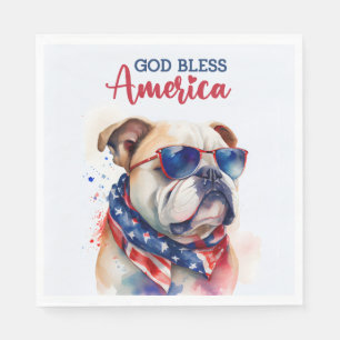 Patriotic Dog-Bulldog Napkins