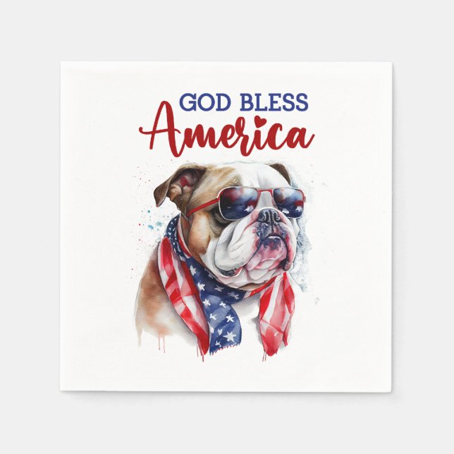 Patriotic Dog-Bulldog Napkins (Front)