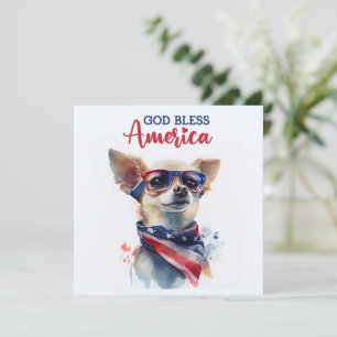 Patriotic Dog-Chihuahua 4th of July Card
