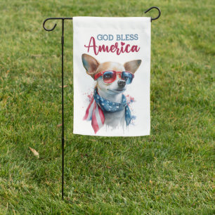 Patriotic Dog-Chihuahua Garden Flag