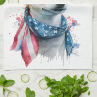 God Bless America Tea Towel, Patriotic Kitchen Towel, Fourth of July Dish  Towel, Cute Kitchen Towel