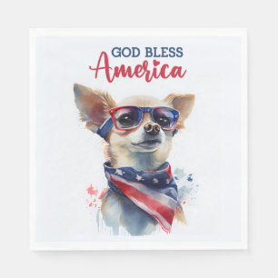 Patriotic Dog-Chihuahua Napkins