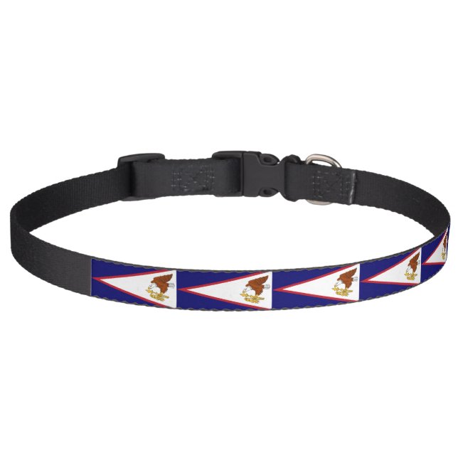 Patriotic dog collar with Flag of American Samoa (Front)