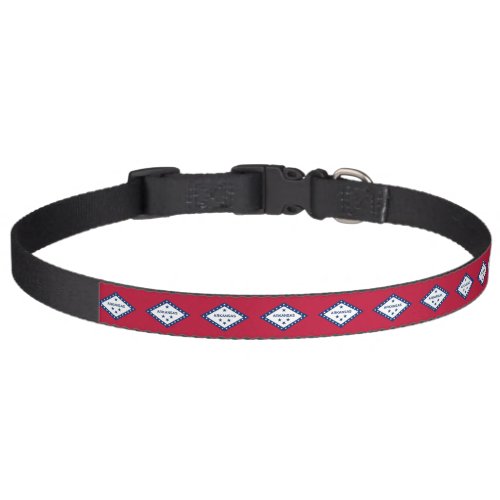 Patriotic dog collar with Flag of Arkansas State