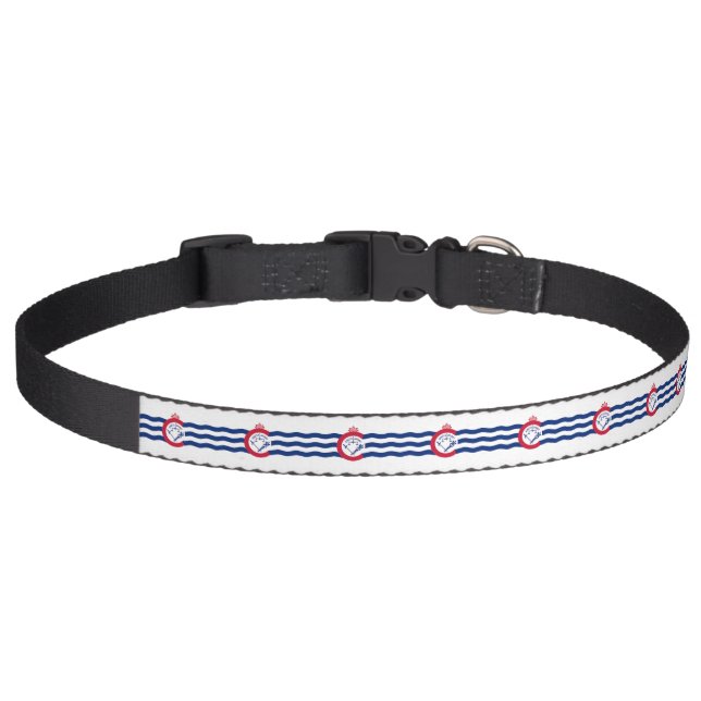 Patriotic dog collar with Flag of Cincinnati (Front)