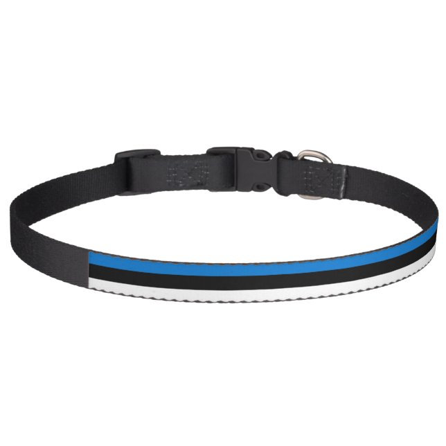 Patriotic dog collar with Flag of Estonia (Front)