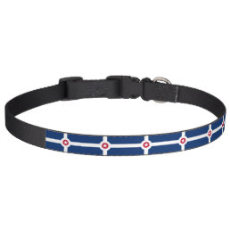 Patriotic dog collar with Flag of Indianapolis