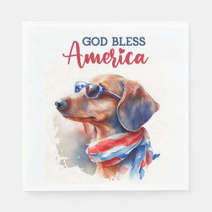 Patriotic Dog-Dachshund Napkins