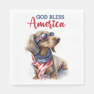 Patriotic Dog-Dachshund Napkins