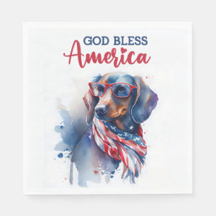 Patriotic Dog-Dachshund Napkins