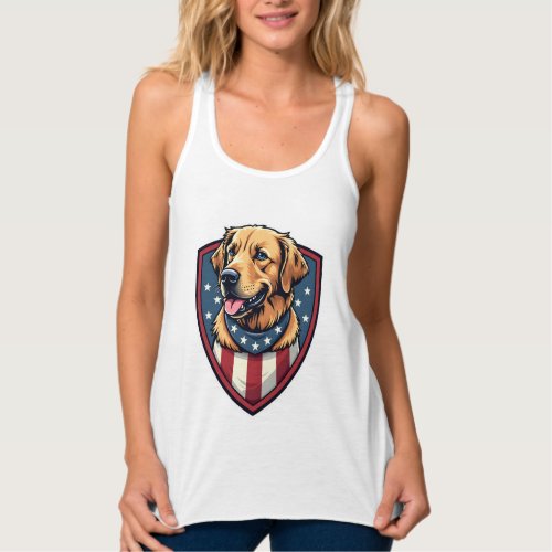 Patriotic Dog Dad Golden Retriever Engraving Shirt