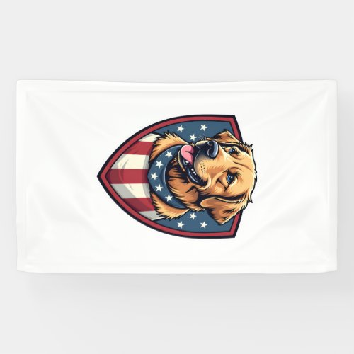 Patriotic Dog Dad Golden Retriever Engraving Shirt Banner