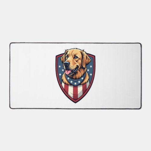 Patriotic Dog Dad Golden Retriever Engraving Shirt Desk Mat