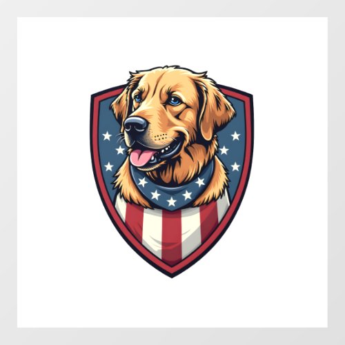 Patriotic Dog Dad Golden Retriever Engraving Shirt Floor Decals