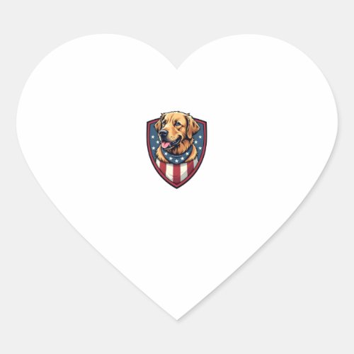 Patriotic Dog Dad Golden Retriever Engraving Shirt Heart Sticker