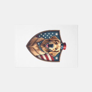 Patriotic Dog Dad Golden Retriever Engraving Shirt Rug