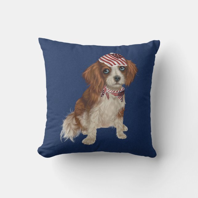 Patriotic Dog Decorative Pillow (Front)