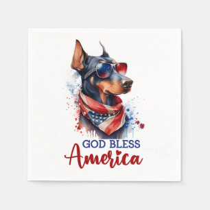 Patriotic Dog- Doberman Napkins
