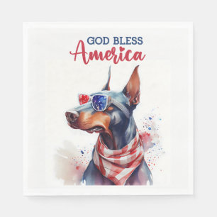 Patriotic Dog- Doberman Napkins