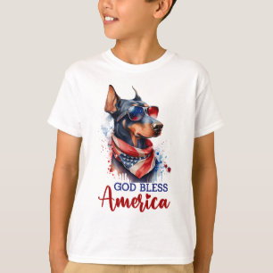 Patriotic Dog- Doberman T-Shirt