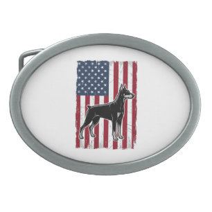 Patriotic Dog Flag Vintage Vector Shirt Design_1 Belt Buckle
